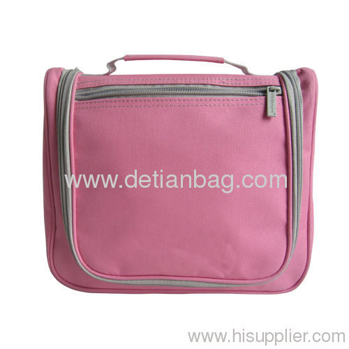 Hot sell pink polester travel toiletry bag for women