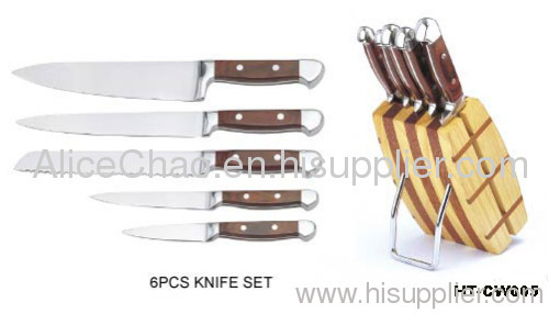 5pc new kitchen knife with block set