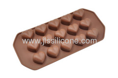 heart style silicone chocolate mold with 15 cavities