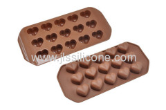 heart style silicone chocolate mold with 15 cavities