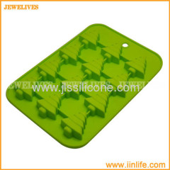 Christmas tree silicone ice cube tray with 12 cavities