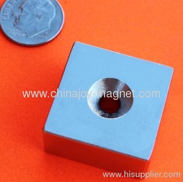 Neodymium Magnets N45 with countersunk center hole Strong NdFeB Block Rare Earth Magnets