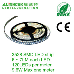 120pcs/m 3528 SMD LED strip 10mm white PCB ETL