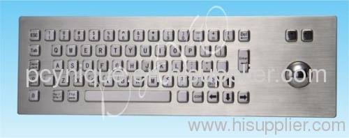 Explosion-proof 67keys metal keyboard with trackball