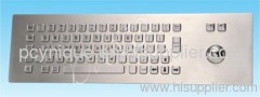 67keys Vandalism-proof kiosk stainless steel keyboard with trackball