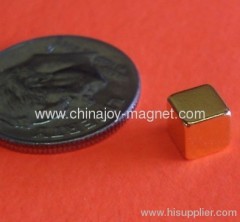 Rare Earth Magnets N42 Cube Magnets Gold Coated