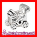 silver plated Baby Carriage charm