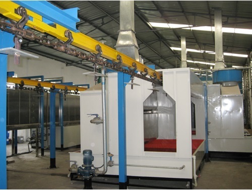 powder coating line for pole line