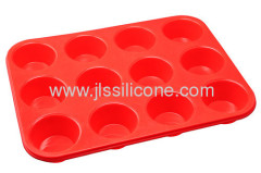 12 cavities round silicone bakeware for cake