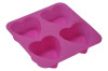 Pink sweet heart shape silicone cake mould wiht 4 cavities
