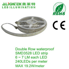 IP65 IP68 waterproof 240LED 96W double line 3528 LED strip