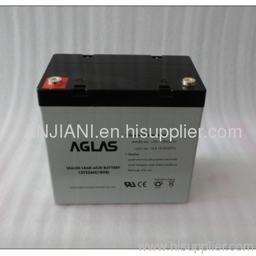 12v55ah recharegeable battery lead acid