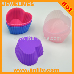 Semi-transperant heart shape silicone bakeware cake mold