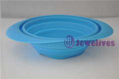 FDA Foldable silicone pot in blue color