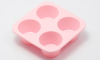 Pink round silicone bakeware baking mold with 4 cavities