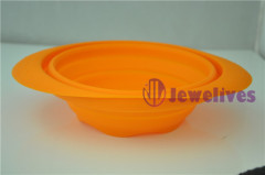 Orange Food safe Silicone steamer, foldable silicone pot