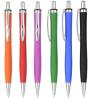 Plastic promotional ballpen with solid color barrel and metal clip