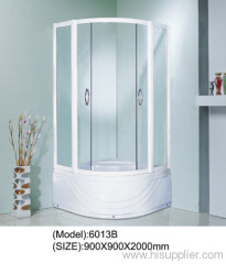 White aluminum frame with shower enclosure glass