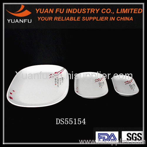 Melamine oval shape hotel and restaurant use diner plate set