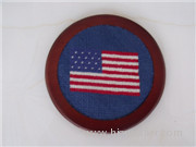 4" Round Handmde Needlepoint Coasters Handcraft Coasters Set