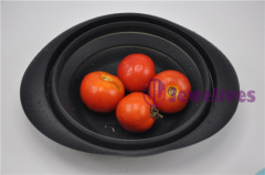 Black Collapsible silicone pasta baskets,Noodle strainer
