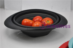 Black Collapsible silicone pasta baskets,Noodle strainer