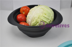 Black Collapsible silicone pasta baskets,Noodle strainer