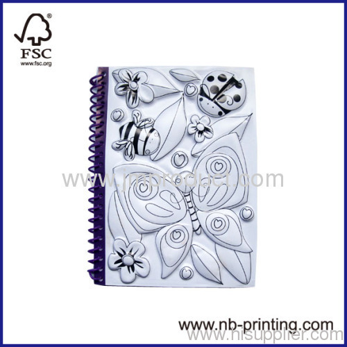blank inner sheet plastic spiral notebook