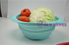 FDA Foldable silicone strainers light blue color