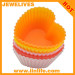 semi-transperant heart shaped silicone cupcake and muffin mold