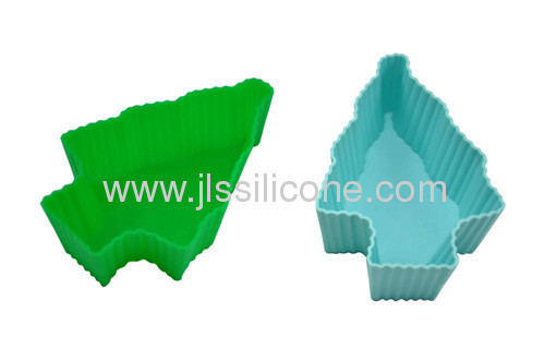 high quality FDA&LFGB approved Christmas tree shaped silicone cake moulds