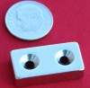 Neodymium Magnets 1 in x 1/2 in x 1/4 in Bar with 2 Countersunk Holes