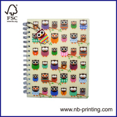 PP cover A5 Spiral notebook with logo label single subject round angle