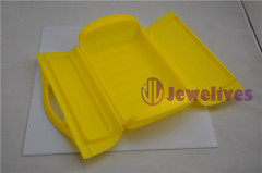 Yellow Travel Portable Silicone Lunch box pocket bow ,folding bowl,steamer case