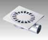 Square Zinc Alloy Chrome Plated Floor Drain with Outlet Diameter 32 mm of Elbow