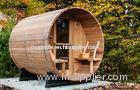 Custom circular dry heat sauna cabins for home / garden / green roofs