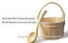 Handcrafted wood sauna bucket and ladle with handle set for sauna room