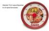 Cartoon round metal thermometer red D13cm for sauna room