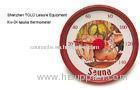 Cartoon round metal thermometer red D13cm for sauna room