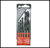 Wood drill bit 3 brad point 5pcs Size 4-5-6-8-10mm black and silver finish in plastic box