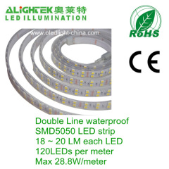 IP67 outdoor waterproof Double Line 120pcs 5050 SMD LED strip light