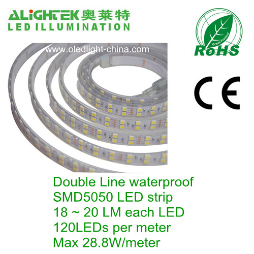 IP65 IP67 IP68 waterproof 600 LED SMD 5050 double row flexible LED ribbon light