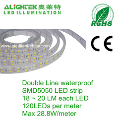 IP67 outdoor waterproof Double Line 120pcs 5050 SMD LED strip light