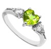 Emerald Heart cubic zirconia ring with rhodium plating