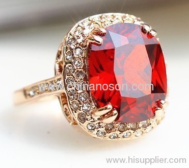 18K oro ruby bijoux rame anello