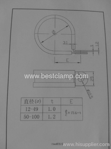 9/12/15/20/25 mm Bandwidth Fixing clamp
