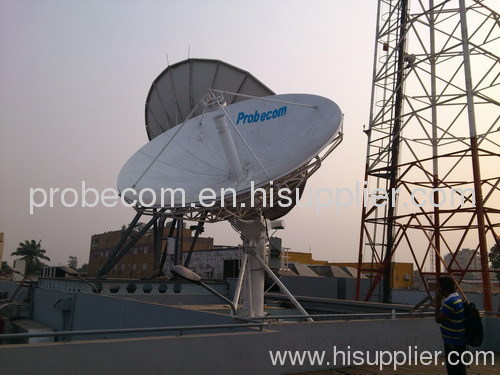 Probecom staff install 6.2m antenna in Congo Kinshasa