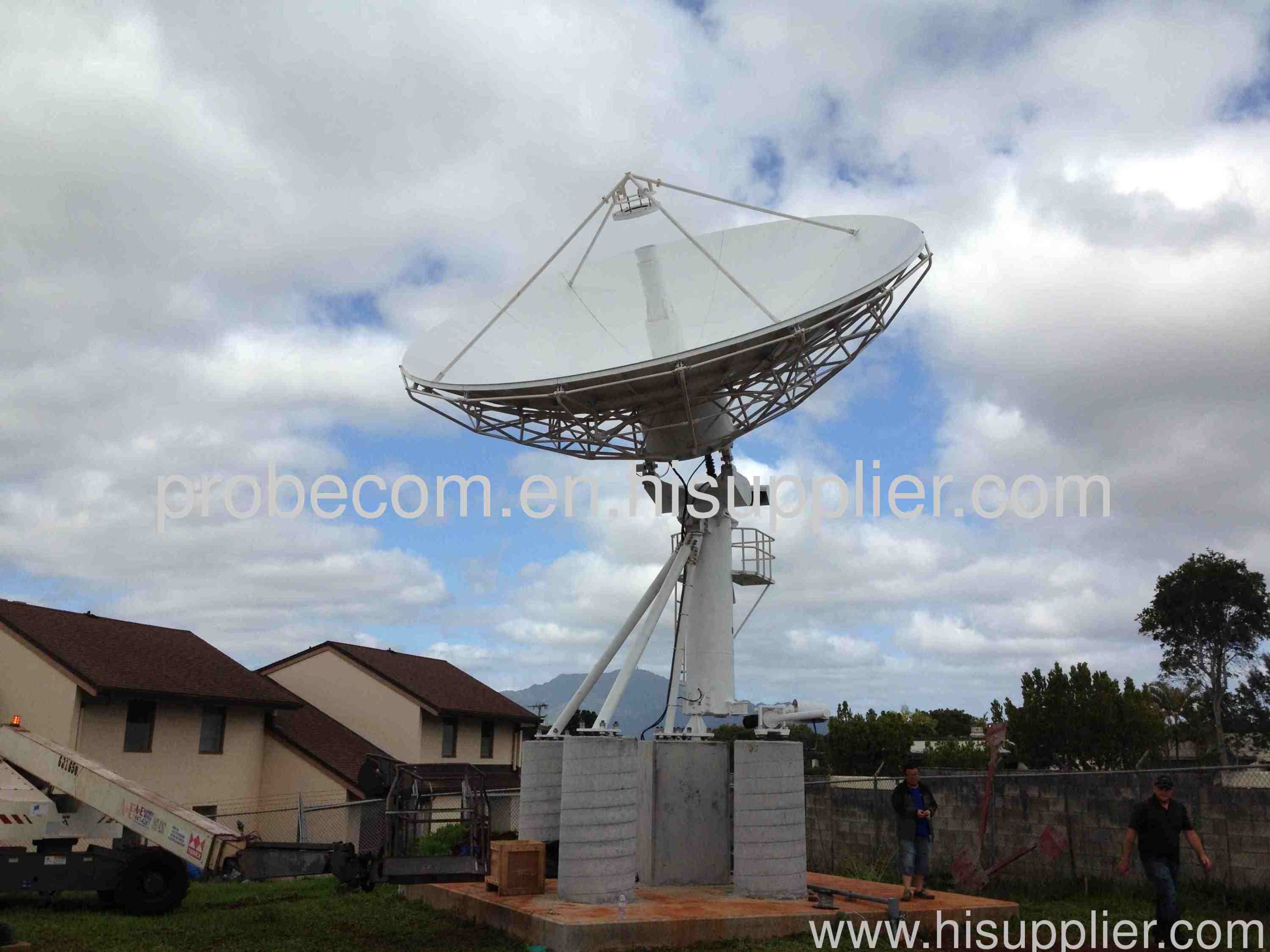Probecom staff install 7.3m antenna in USA