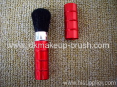 Red Aluminum Makeup Retractale Powder Brush