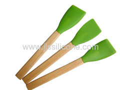 silicone kitchen tool scraper with wood handle